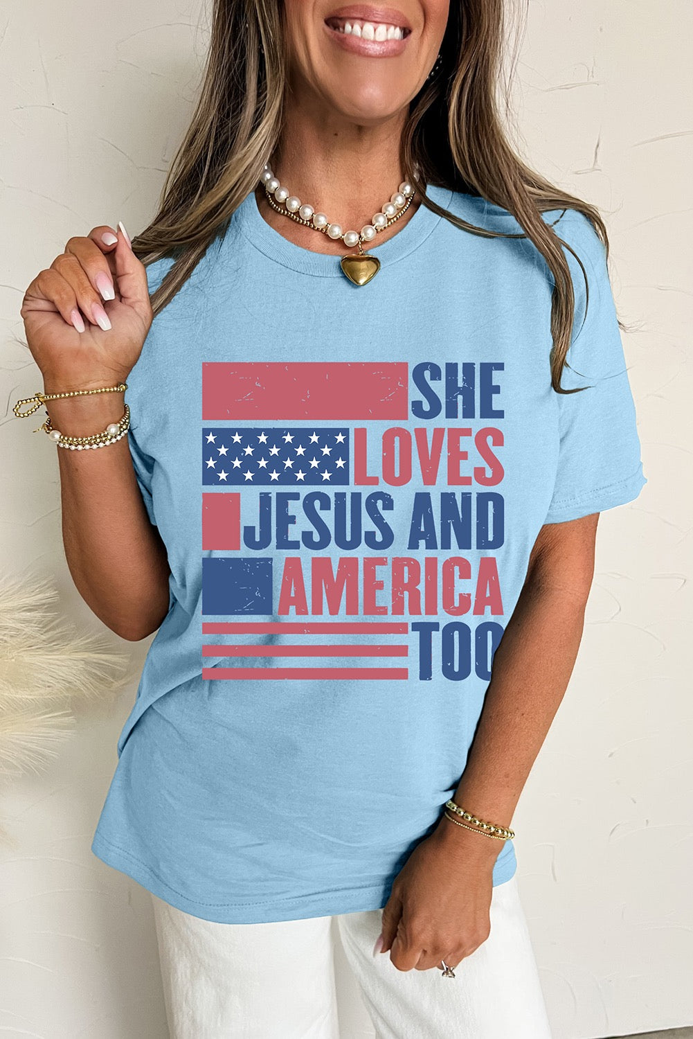 She Loves Jesus & America T-shirt