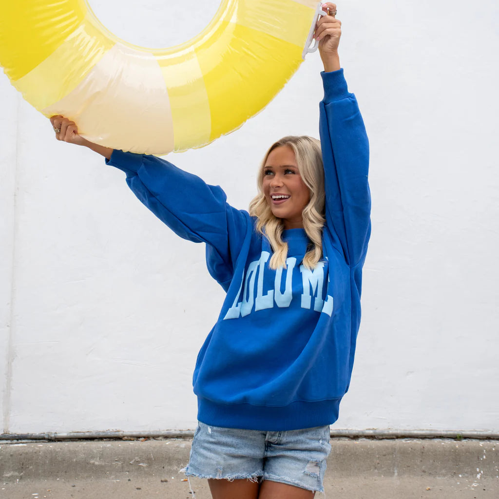 Royal/Light blue puff sweater