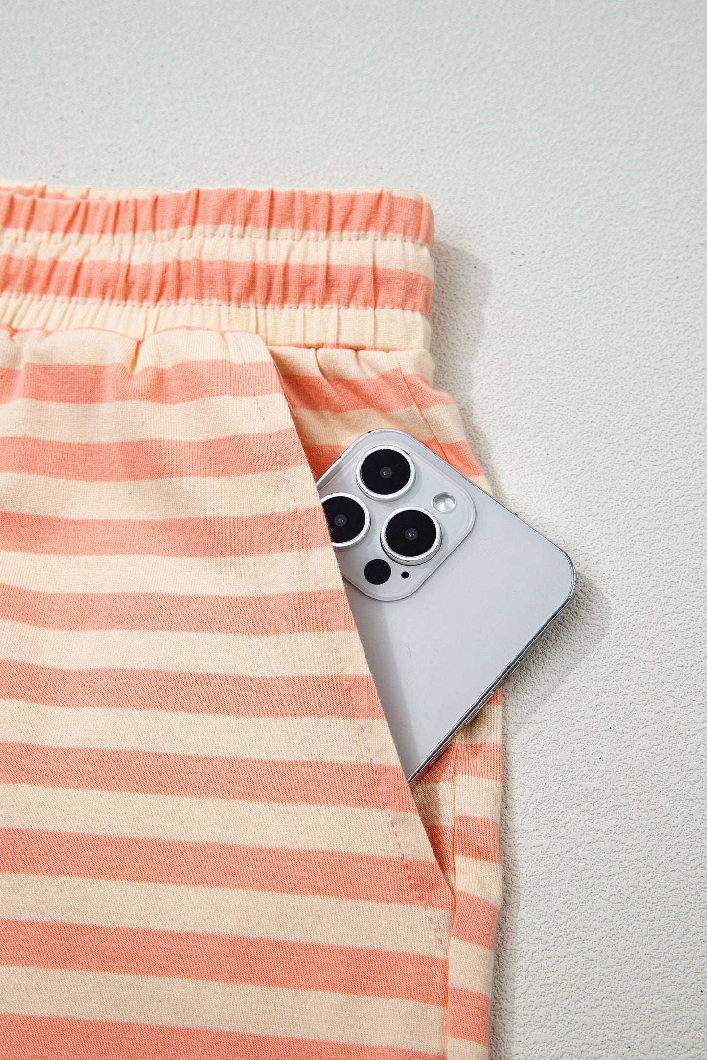 Pink stripe drop shoulder summer set
