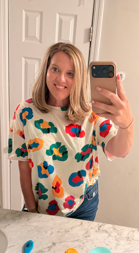 Multi color leopard print shirt
