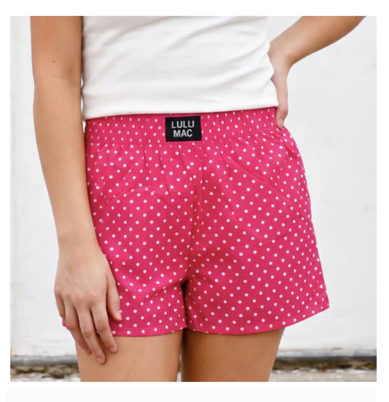 Adult hot pink polka dot Lulu MAC shorts
