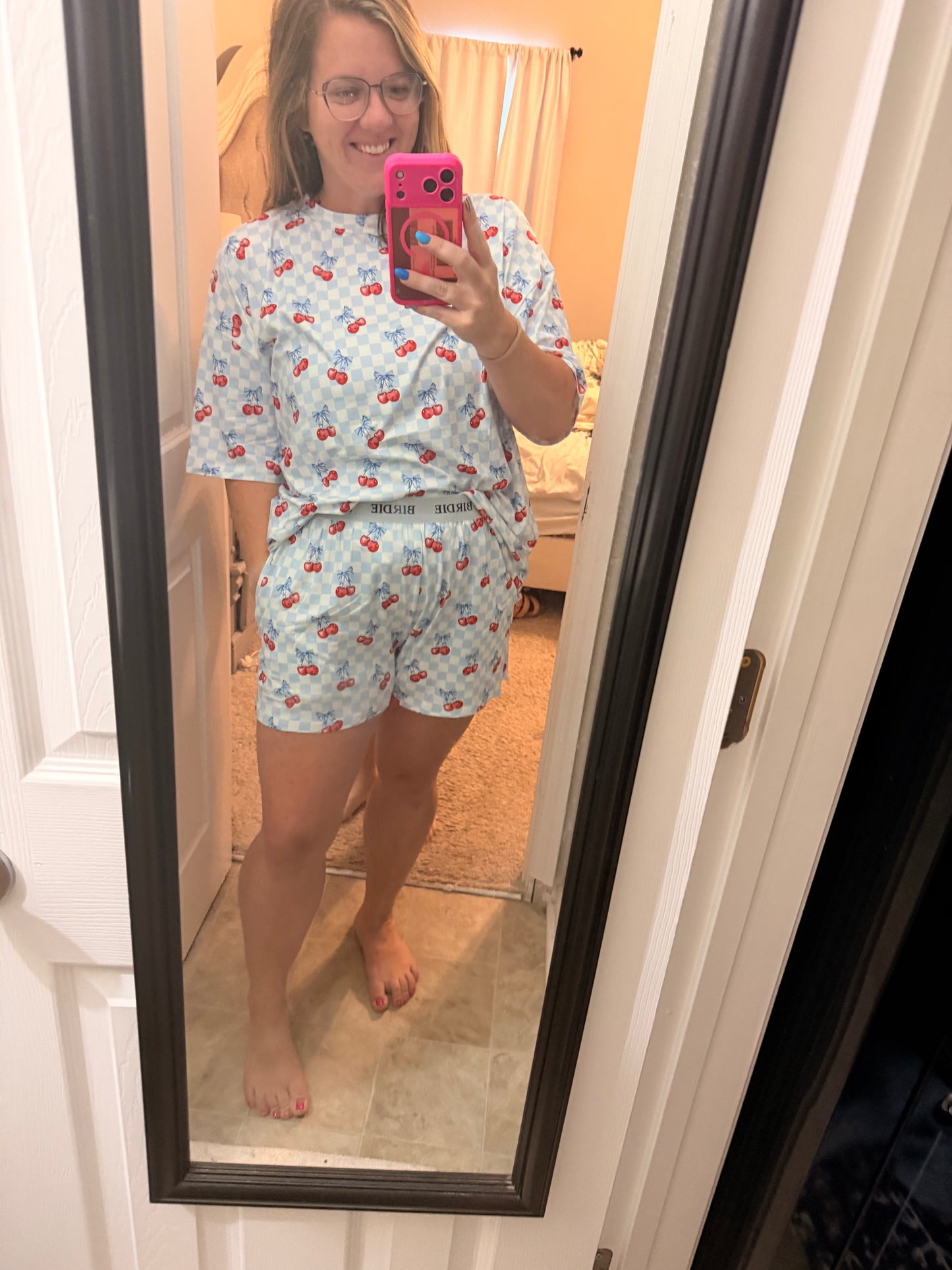 Birdie checkered cherry Lounge set