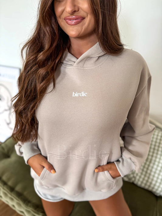 BIRDIE PREORDER Signature Hoodie in Taupe Mist