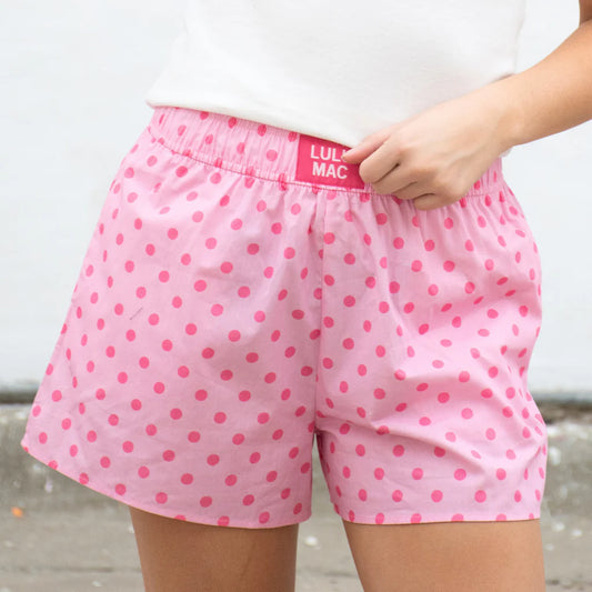 Light pink small polka dot shorts