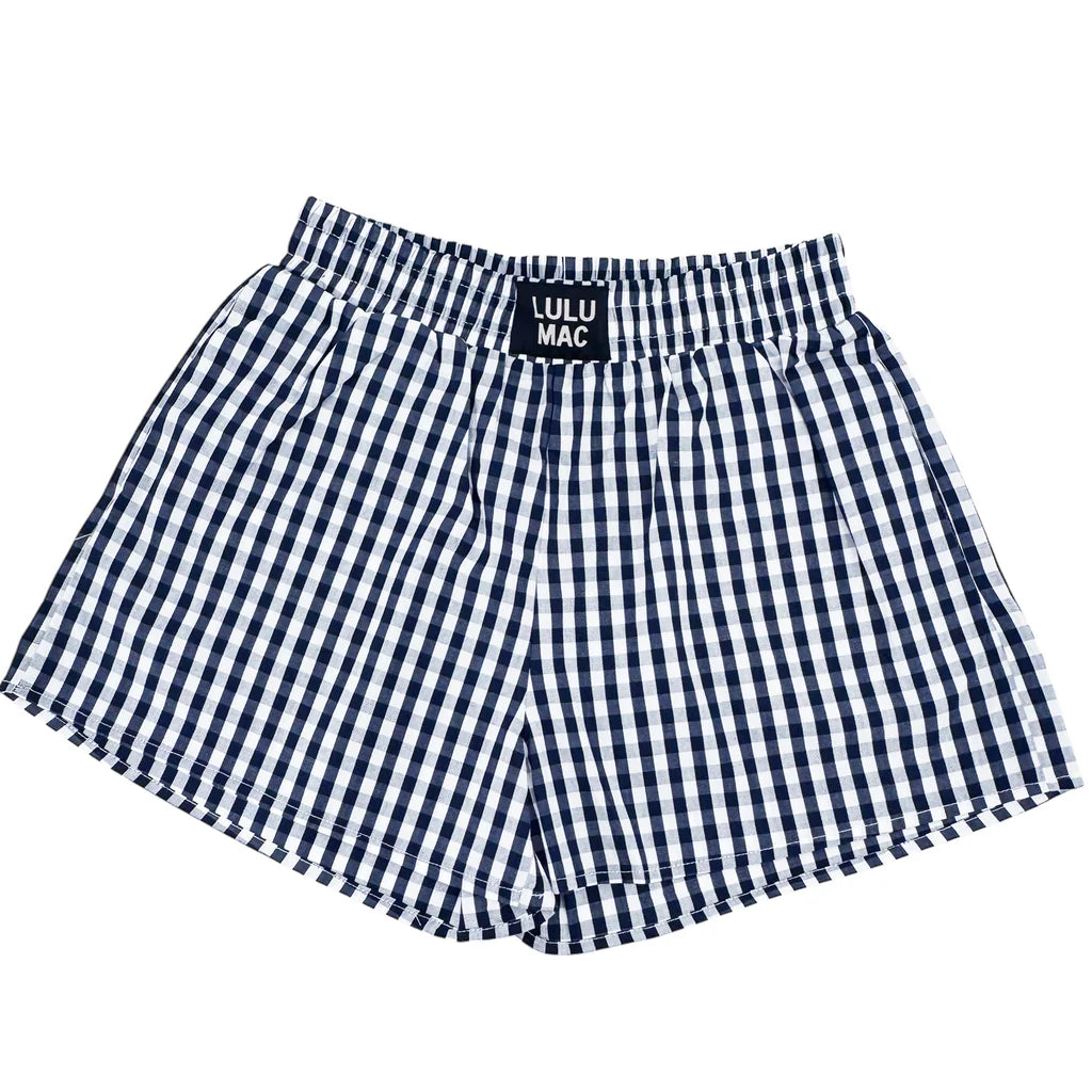 Navy Gingham Boxer Shorts
